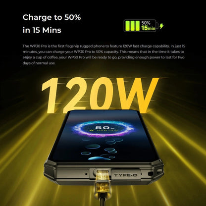 [HK Warehouse] Oukitel WP30 Pro 5G, 12GB+512GB, IP68/IP69K, 108MP Camera, 11000mAh, 6.78 inch + 1.8 inch MediaTek Dimensity 8050 Octa-core 3.0GHz, NFC, OTG, Network: 5G(Black)