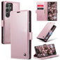 For Samsung Galaxy S24 Ultra 5G CaseMe 003 Crazy Horse Texture Flip Leather Phone Case(Pink)