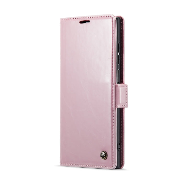 For Samsung Galaxy S24 Ultra 5G CaseMe 003 Crazy Horse Texture Flip Leather Phone Case(Pink)