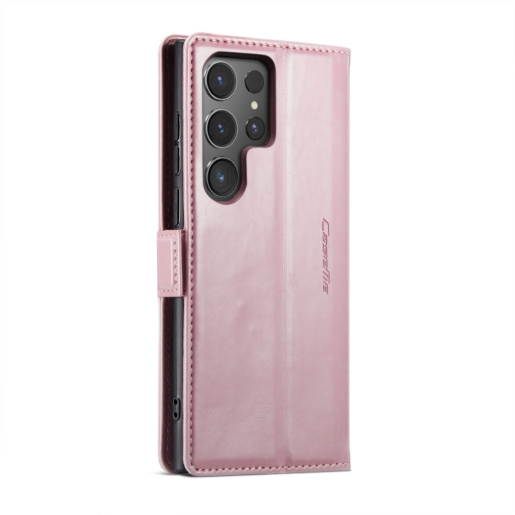 For Samsung Galaxy S24 Ultra 5G CaseMe 003 Crazy Horse Texture Flip Leather Phone Case(Pink)