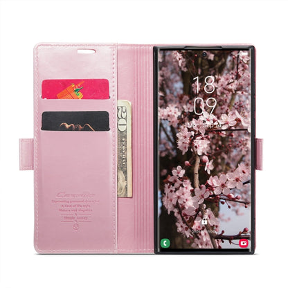 For Samsung Galaxy S24 Ultra 5G CaseMe 003 Crazy Horse Texture Flip Leather Phone Case(Pink)