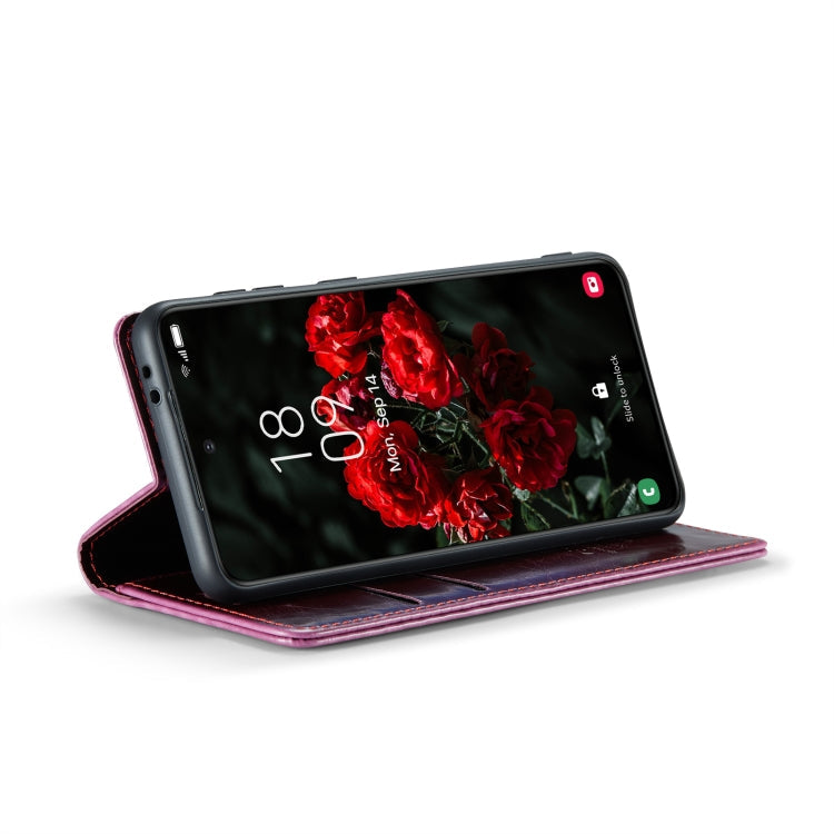 For Samsung Galaxy S24+ 5G CaseMe 003 Crazy Horse Texture Flip Leather Phone Case(Mulberry Red)