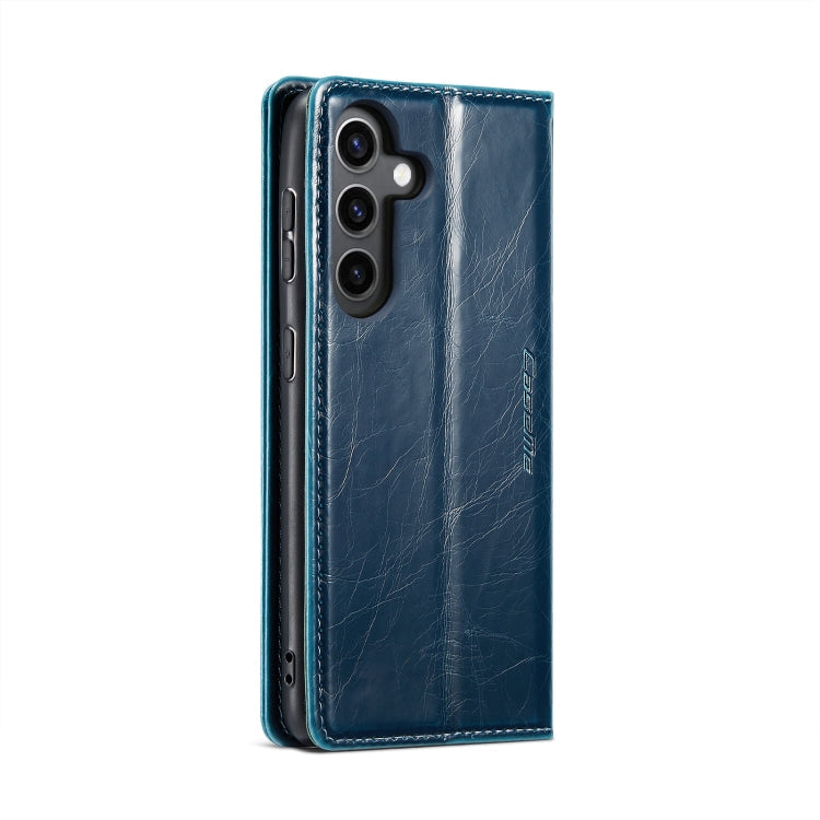 For Samsung Galaxy S24+ 5G CaseMe 003 Crazy Horse Texture Flip Leather Phone Case(Blue Green)