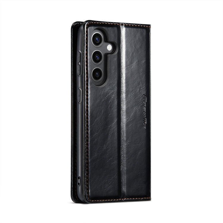 For Samsung Galaxy S24 5G CaseMe 003 Crazy Horse Texture Flip Leather Phone Case(Black)