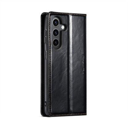 For Samsung Galaxy S24 5G CaseMe 003 Crazy Horse Texture Flip Leather Phone Case(Black)