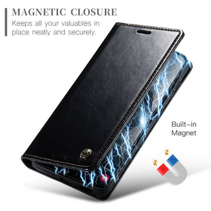For Samsung Galaxy S24 5G CaseMe 003 Crazy Horse Texture Flip Leather Phone Case(Black)