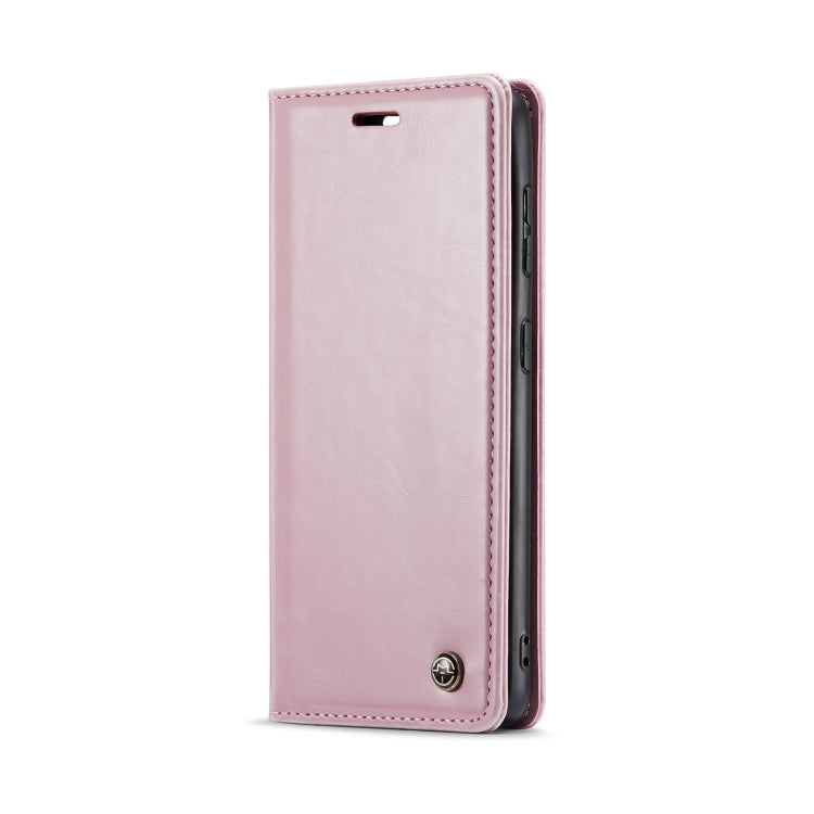 For Samsung Galaxy S24 5G CaseMe 003 Crazy Horse Texture Flip Leather Phone Case(Pink)