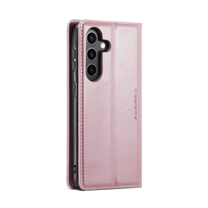 For Samsung Galaxy S24 5G CaseMe 003 Crazy Horse Texture Flip Leather Phone Case(Pink)