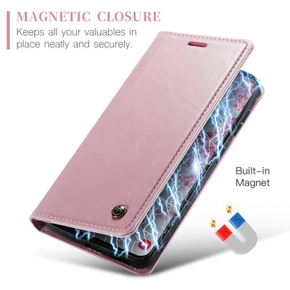 For Samsung Galaxy S24 5G CaseMe 003 Crazy Horse Texture Flip Leather Phone Case(Pink)