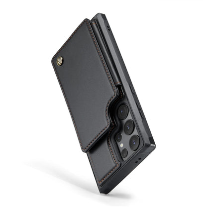 For Samsung Galaxy S24 Ultra 5G CaseMe C22 PC+TPU Business Style RFID Anti-theft Leather Phone Case(Black)
