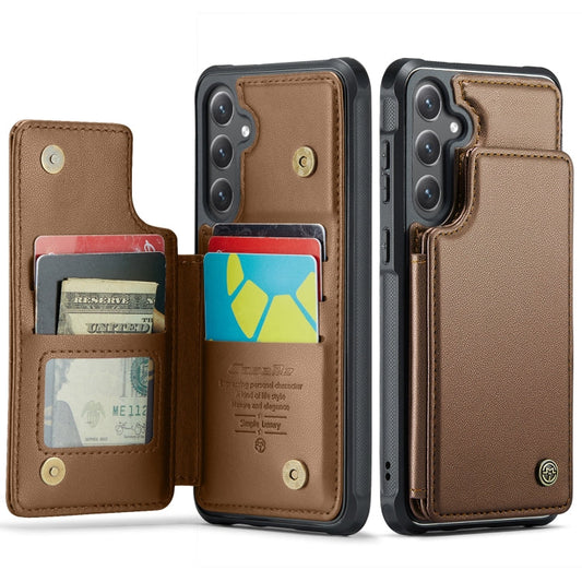 For Samsung Galaxy S24+ 5G CaseMe C22 PC+TPU Business Style RFID Anti-theft Leather Phone Case(Brown)