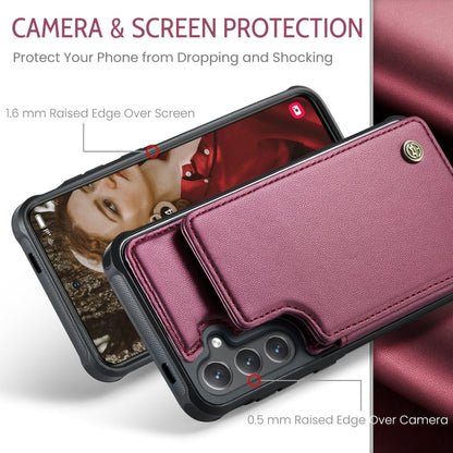 For Samsung Galaxy S24+ 5G CaseMe C22 PC+TPU Business Style RFID Anti-theft Leather Phone Case(Wine Red)