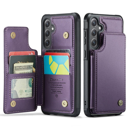 For Samsung Galaxy S24+ 5G CaseMe C22 PC+TPU Business Style RFID Anti-theft Leather Phone Case(Purple)