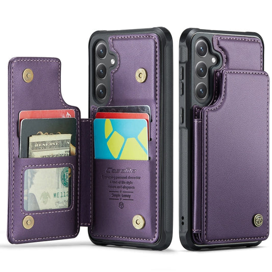 For Samsung Galaxy S24+ 5G CaseMe C22 PC+TPU Business Style RFID Anti-theft Leather Phone Case(Purple)