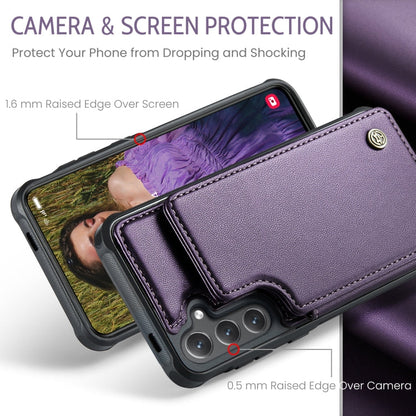 For Samsung Galaxy S24+ 5G CaseMe C22 PC+TPU Business Style RFID Anti-theft Leather Phone Case(Purple)