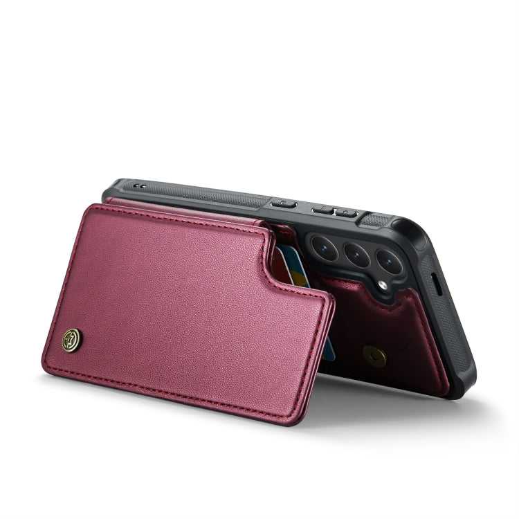 For Samsung Galaxy S24 5G CaseMe C22 PC+TPU Business Style RFID Anti-theft Leather Phone Case(Wine Red)
