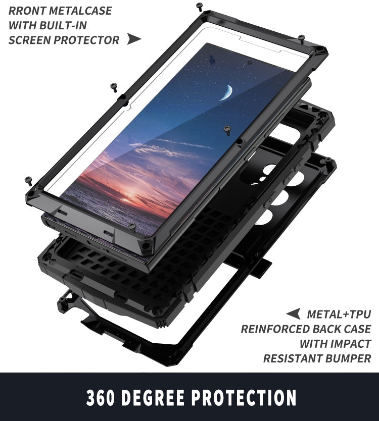 For Samsung Galaxy S24 Ultra 5G R-JUST Life Waterproof Dustproof Shockproof Phone Case(Black)