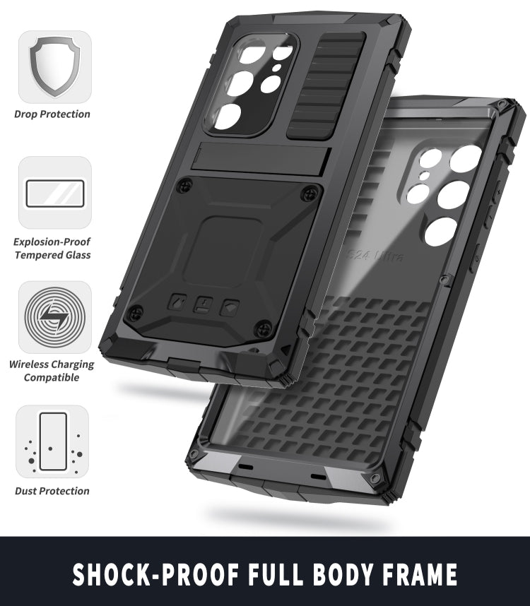 For Samsung Galaxy S24 Ultra 5G R-JUST Life Waterproof Dustproof Shockproof Phone Case(Black)