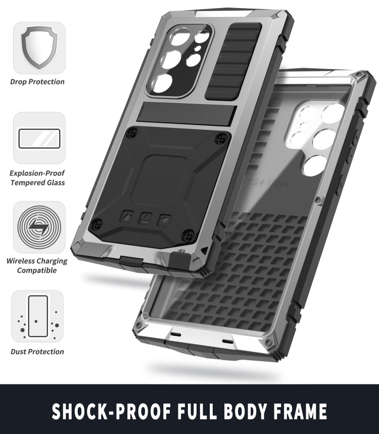 For Samsung Galaxy S24 Ultra 5G R-JUST Life Waterproof Dustproof Shockproof Phone Case(Silver)