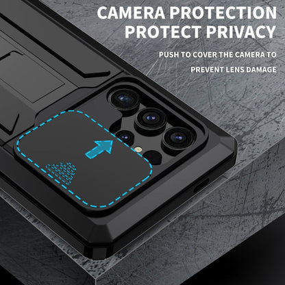 For Samsung Galaxy S24 Ultra 5G R-JUST Sliding Camera Life Waterproof Holder Phone Case(Black)