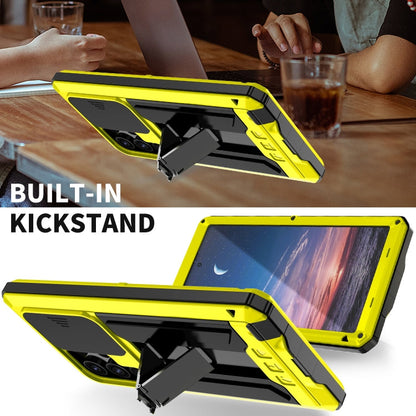 For Samsung Galaxy S24 Ultra 5G R-JUST Sliding Camera Life Waterproof Holder Phone Case(Yellow)