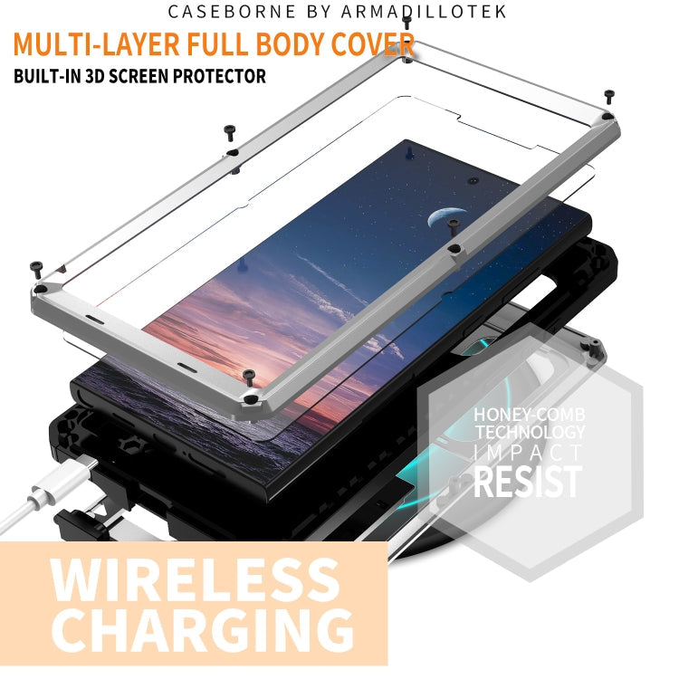 For Samsung Galaxy S24 Ultra 5G R-JUST Sliding Camera Life Waterproof Holder Phone Case(Silver)