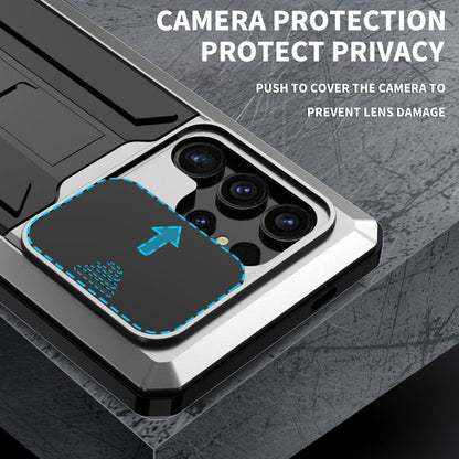 For Samsung Galaxy S24 Ultra 5G R-JUST Sliding Camera Life Waterproof Holder Phone Case(Silver)
