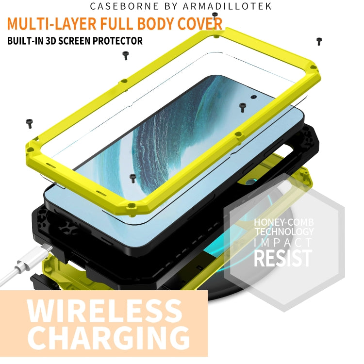For Samsung Galaxy S24+ 5G R-JUST Sliding Camera Life Waterproof Holder Phone Case(Yellow)