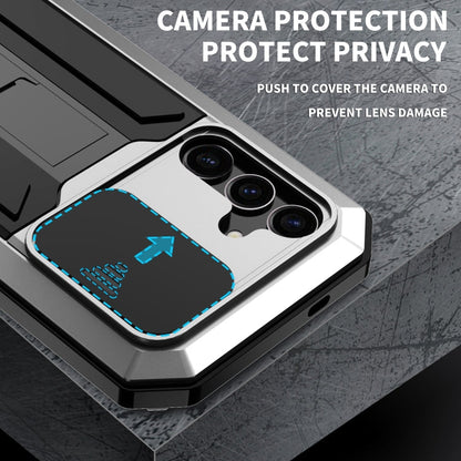 For Samsung Galaxy S24+ 5G R-JUST Sliding Camera Life Waterproof Holder Phone Case(Silver)