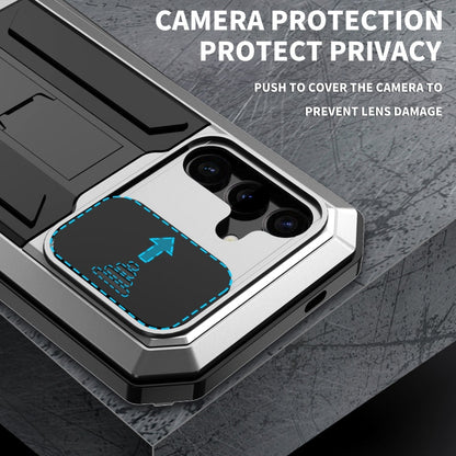 For Samsung Galaxy S24 5G R-JUST Sliding Camera Life Waterproof Holder Phone Case(Silver)