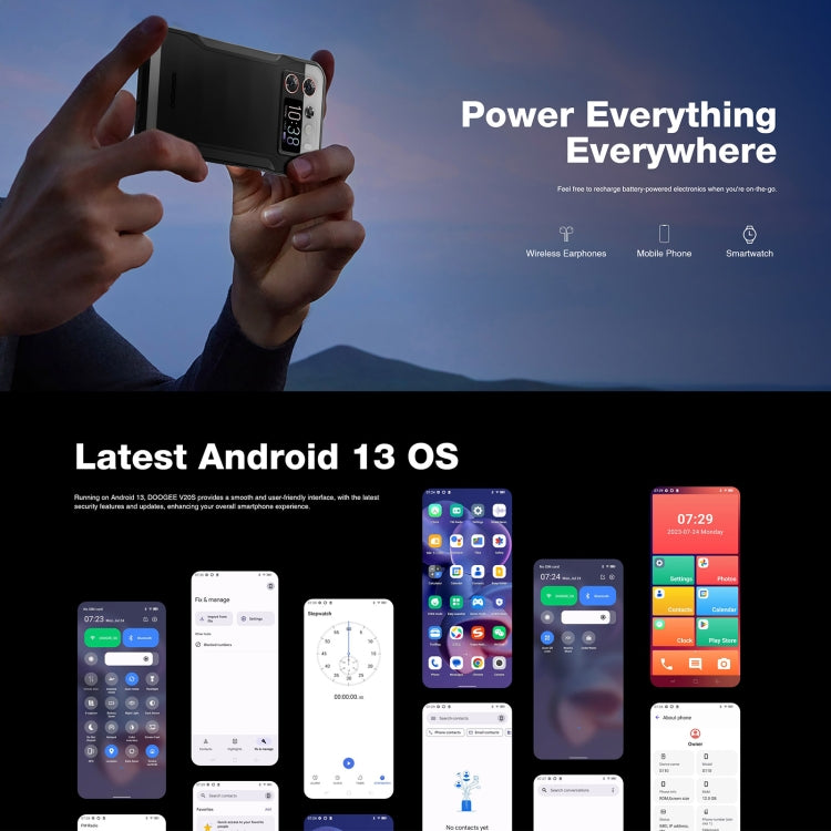 [Entrepôt HK] DOOGEE V20S, 12 Go+256 Go, empreinte digitale latérale, Android 13 Dimensity 6020 Octa Core 2,2 GHz de 6,43 pouces, réseau : 5G, OTG, NFC, prise en charge de Google Pay (noir)