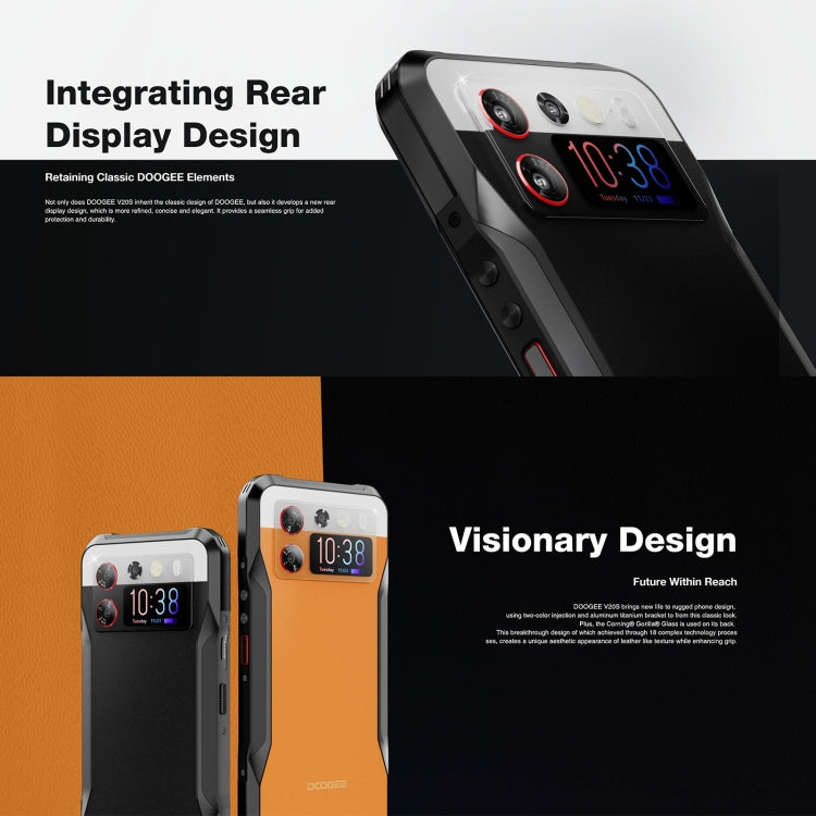 [Entrepôt HK] DOOGEE V20S, 12 Go+256 Go, empreinte digitale latérale, Android 13 Dimensity 6020 Octa Core 2,2 GHz de 6,43 pouces, réseau : 5G, OTG, NFC, prise en charge de Google Pay (noir)