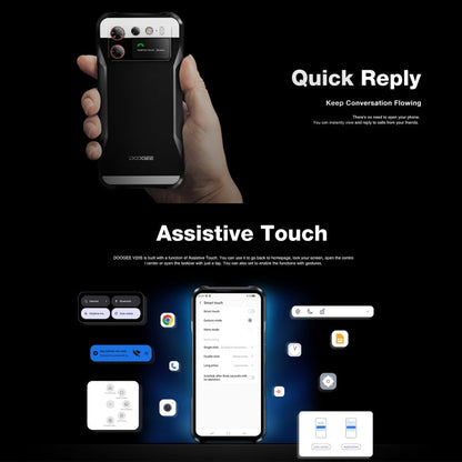 [Entrepôt HK] DOOGEE V20S, 12 Go+256 Go, empreinte digitale latérale, Android 13 Dimensity 6020 Octa Core 2,2 GHz de 6,43 pouces, réseau : 5G, OTG, NFC, prise en charge de Google Pay (noir)