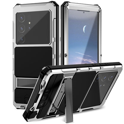 For Samsung Galaxy S24 Ultra 5G R-JUST Life Waterproof Dustproof Shockproof Holder Phone Case(Silver)