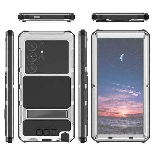 For Samsung Galaxy S24 Ultra 5G R-JUST Life Waterproof Dustproof Shockproof Holder Phone Case(Silver)