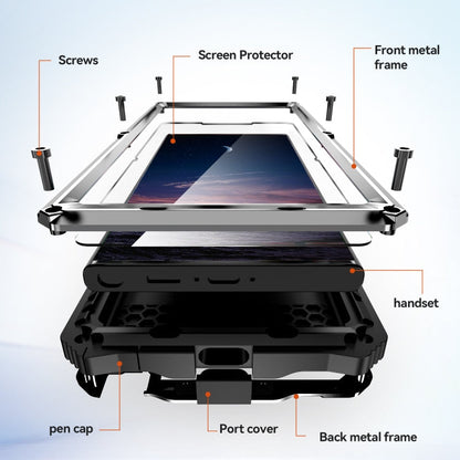 For Samsung Galaxy S24 Ultra 5G R-JUST Life Waterproof Dustproof Shockproof Holder Phone Case(Silver)