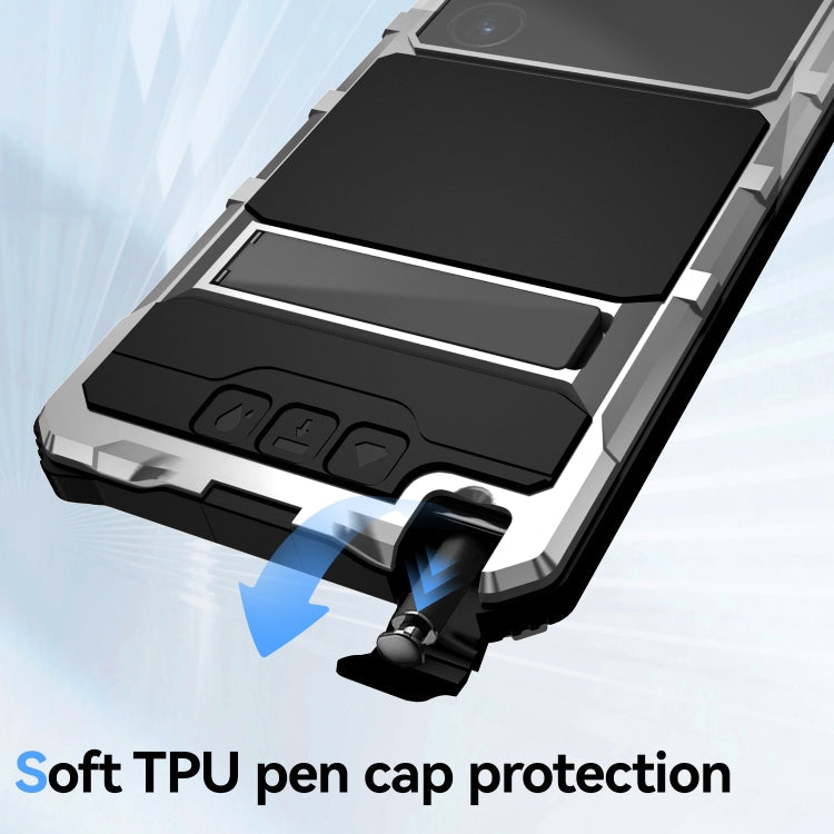 For Samsung Galaxy S24 Ultra 5G R-JUST Life Waterproof Dustproof Shockproof Holder Phone Case(Silver)