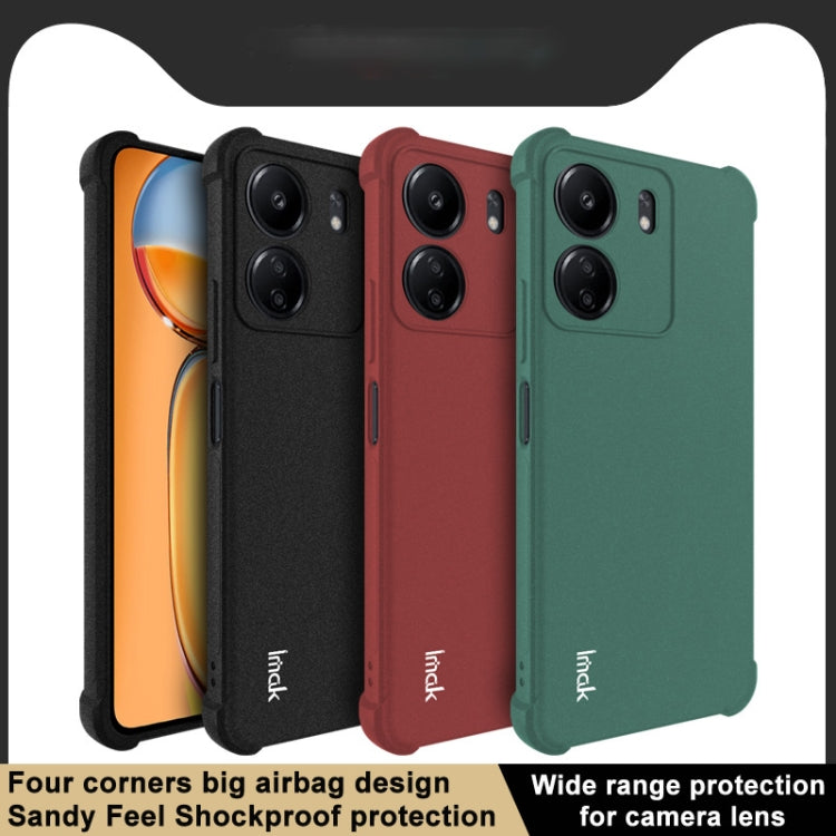 For Xiaomi Poco C65 4G/Redmi 13C 4G imak Shockproof Airbag TPU Phone Case(Matte Red)