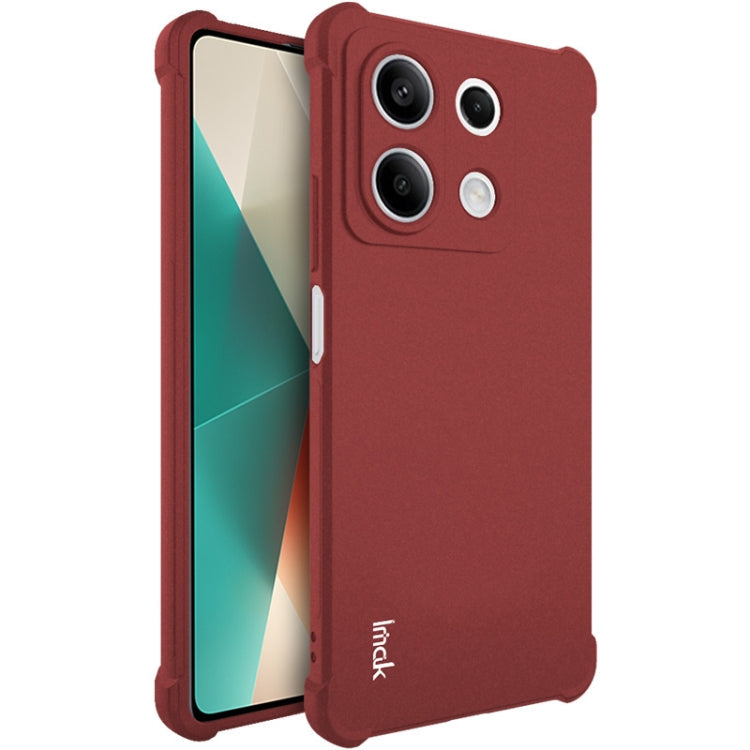 For Xiaomi Redmi Note 13 5G imak Shockproof Airbag TPU Phone Case(Matte Red)