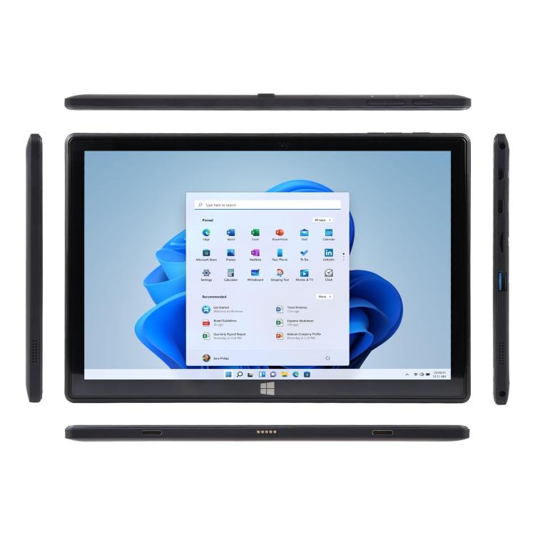 HONGSAMDE 10.1 inch 2 in 1 Tablet PC, 6GB+64GB, Windows 11, Intel Celeron N4120 Quad Core with Keyboard(Black)