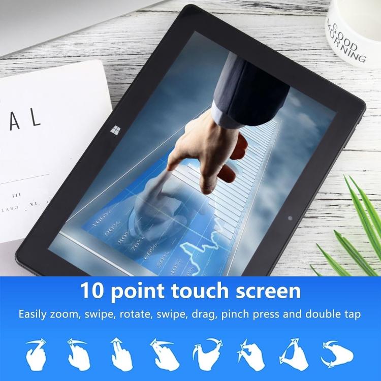 HONGSAMDE 10.1 inch 2 in 1 Tablet PC, 6GB+64GB, Windows 11, Intel Celeron N4120 Quad Core with Keyboard(Black)