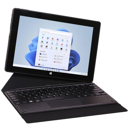 HONGSAMDE 10.1 inch 2 in 1 Tablet PC, 6GB+64GB, Windows 11, Intel Celeron N4120 Quad Core with Keyboard(Black)