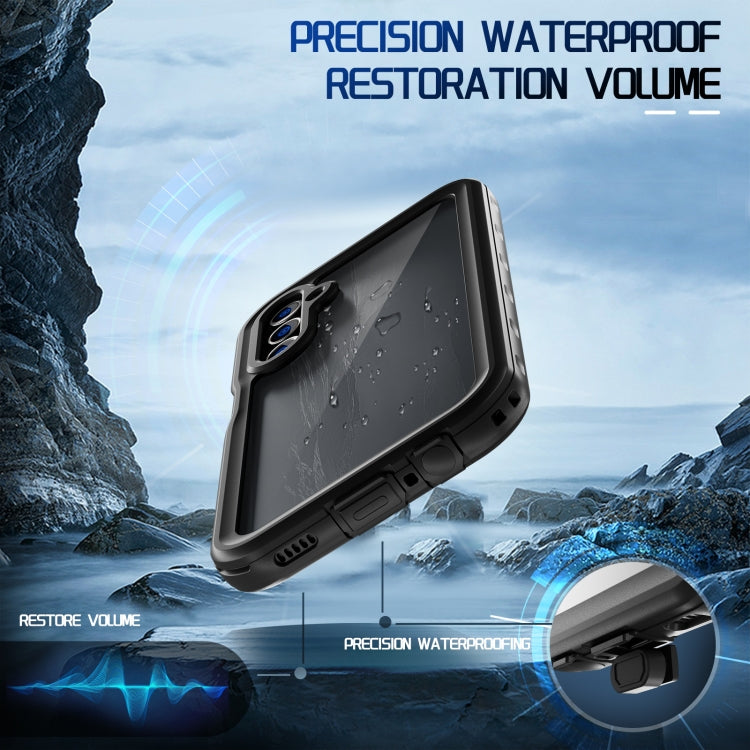 For Samsung Galaxy A15 5G RedPepper 360 Full Body Rugged IP68 Waterproof Phone Case(Black)
