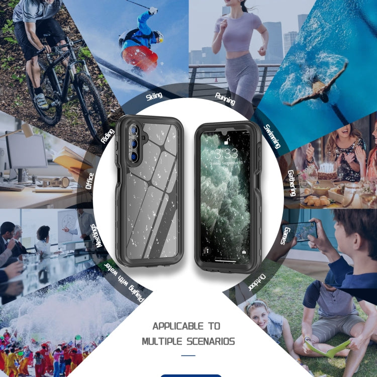 For Samsung Galaxy A15 5G RedPepper 360 Full Body Rugged IP68 Waterproof Phone Case(Black)