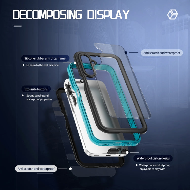 For Samsung Galaxy A15 5G RedPepper 360 Full Body Rugged IP68 Waterproof Phone Case(Blue)