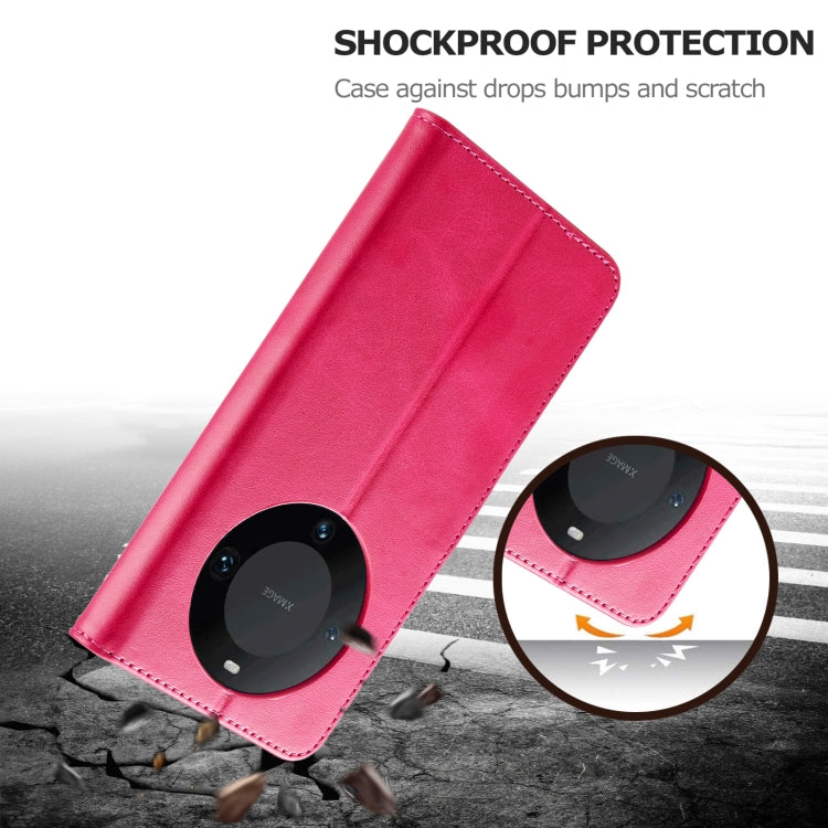 For Huawei Mate 60 LC.IMEEKE Calf Texture Leather Phone Case(Red)