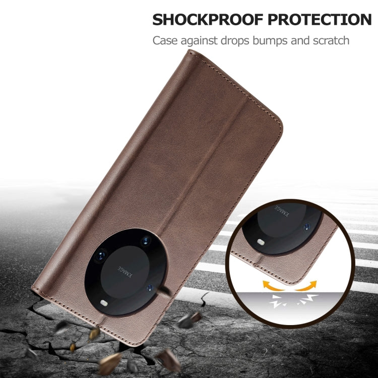 For Huawei Mate 60 Pro / 60 Pro+ LC.IMEEKE Calf Texture Leather Phone Case(Coffee)