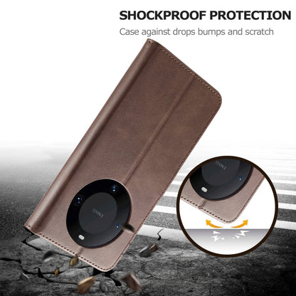 For Huawei Mate 60 Pro / 60 Pro+ LC.IMEEKE Calf Texture Leather Phone Case(Coffee)
