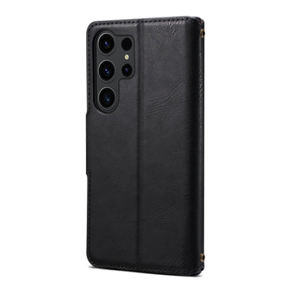 For Samsung Galaxy S23 Ultra 5G Denior Cowhide Texture Wallet Style Leather Phone Case(Black)