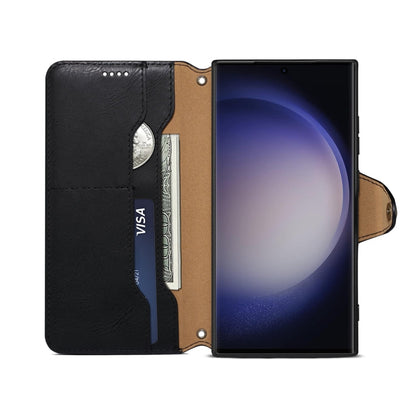 For Samsung Galaxy S23 Ultra 5G Denior Cowhide Texture Wallet Style Leather Phone Case(Black)